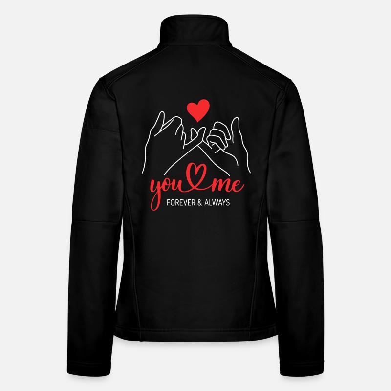 Toi et Moi Pour Toujours Éternellement Amour Duo Veste en tissu softshell Femme
