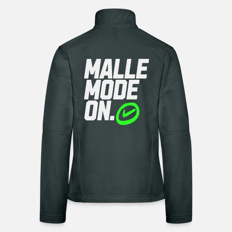 Mallemodus On – Graphique avec coche verte Veste en tissu softshell Femme