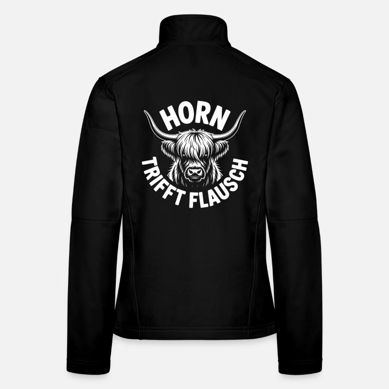 Le cor des Highlands rencontre le fluff Veste en tissu softshell Femme