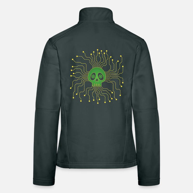 Mikroprozessor-Schädel Frauen Softshelljacke