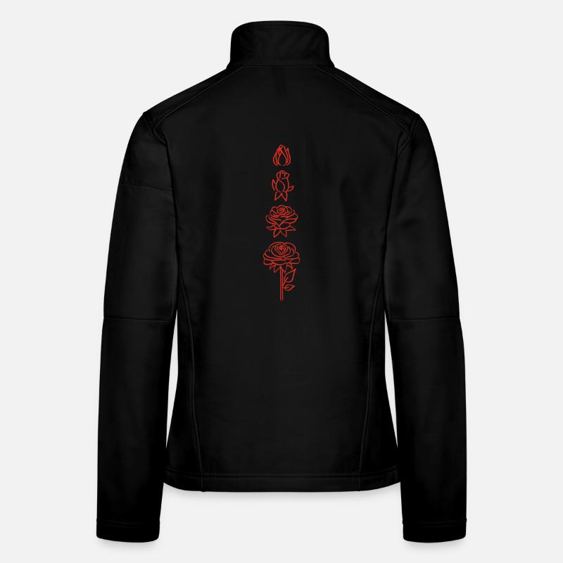 Blüte einer roten Blume - Frauen Softshelljacke - Schwarz