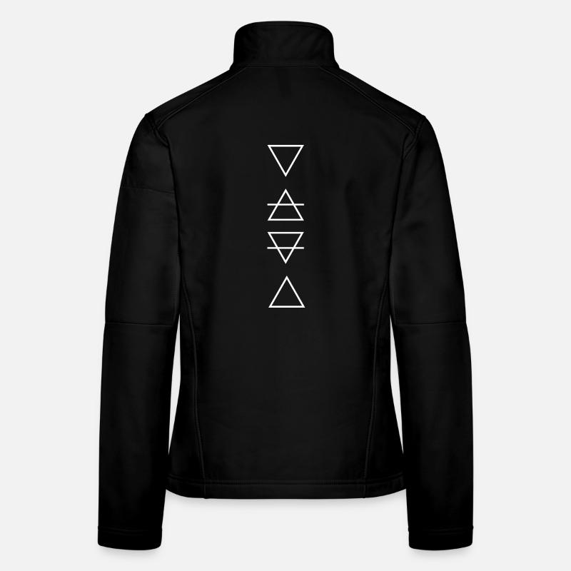 Symboles alchimiques Eau Feu Air Terre Veste en tissu softshell Femme