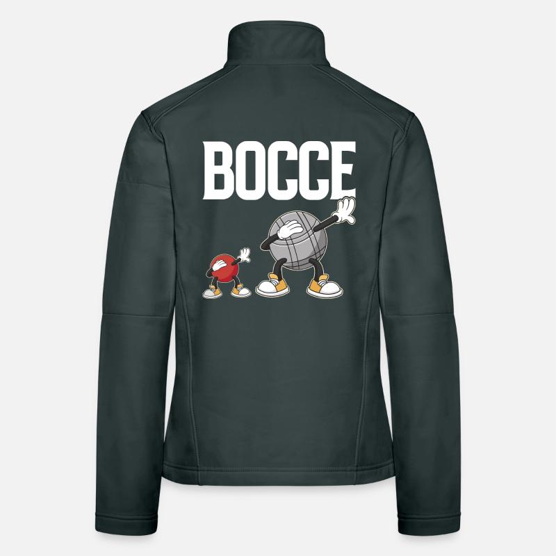 Dabbing Bocce Ball avec Jack Bocci Dab Game Bocce Veste en tissu softshell Femme