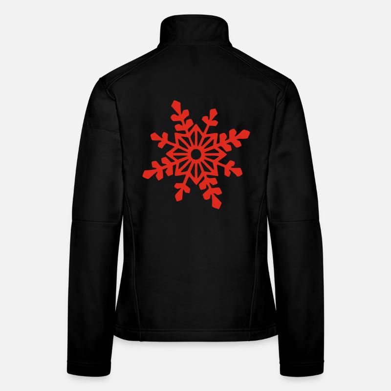 Flocon de neige rouge Veste en tissu softshell Femme