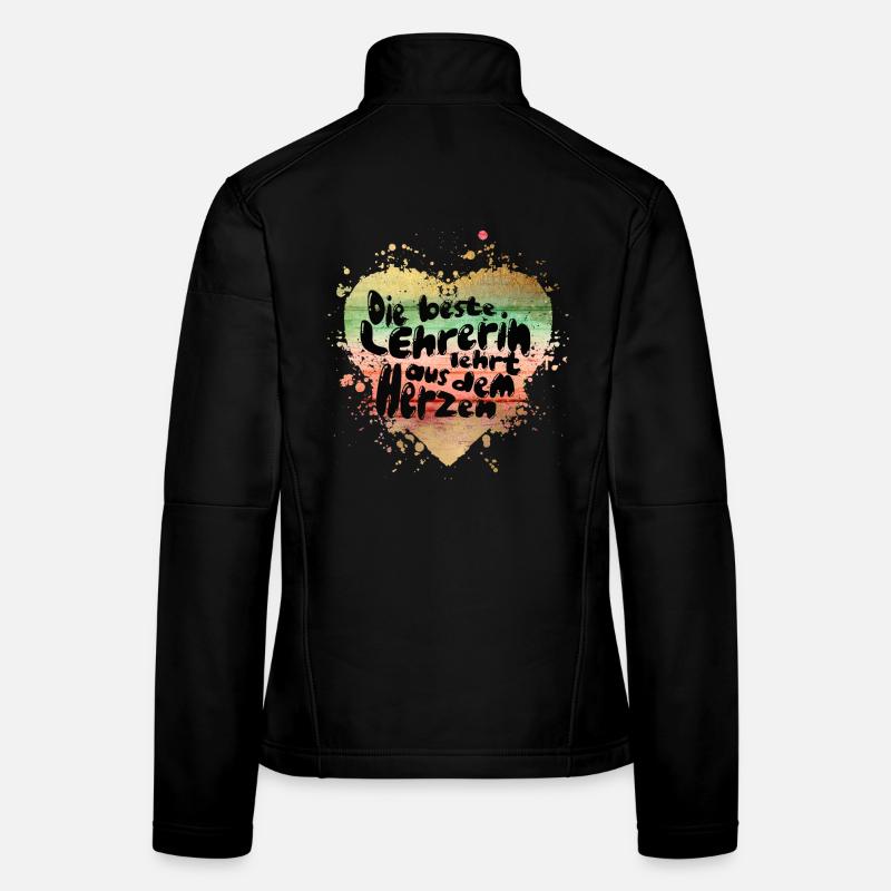 Lehrerin vom Herzen – Herzfarben Design - Frauen Softshelljacke - Schwarz