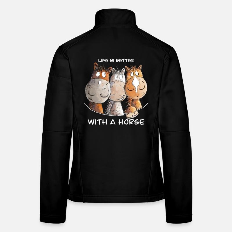 Drollige Pferde I Pferdespruch Reiter Sprüche Frauen Softshelljacke