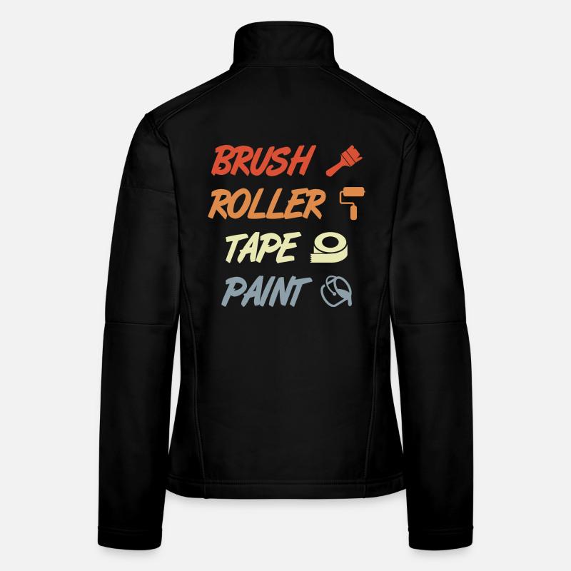 Brush Roller Tape Paint Women's Softshell Jacket