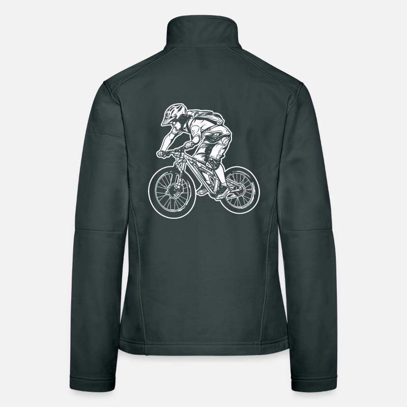 Mountainbiking Cartoon Grafik Frauen Softshelljacke