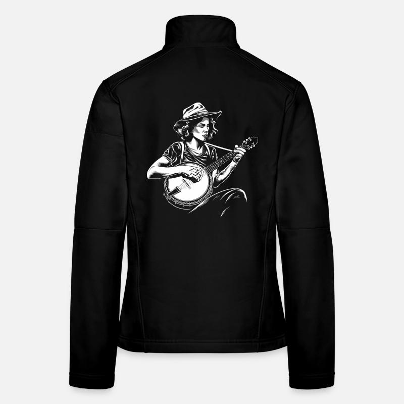 Banjo Player Sketch Women's Softshell Jacket