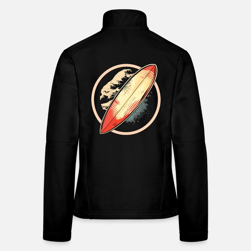 Graphiques de planche de surf Veste en tissu softshell Femme