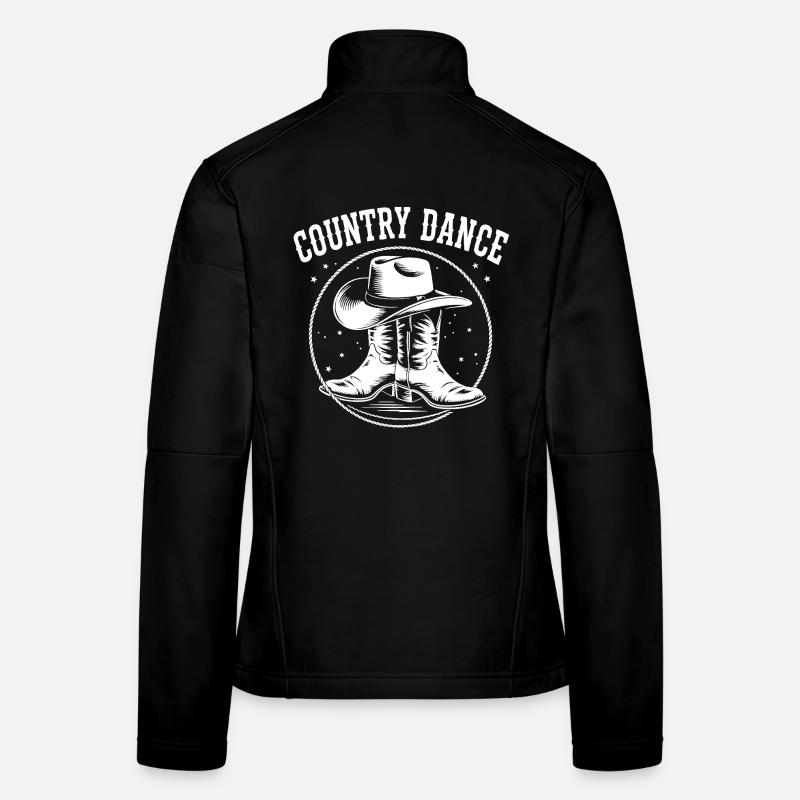 Country Dance Illustration Women's Softshell Jacket