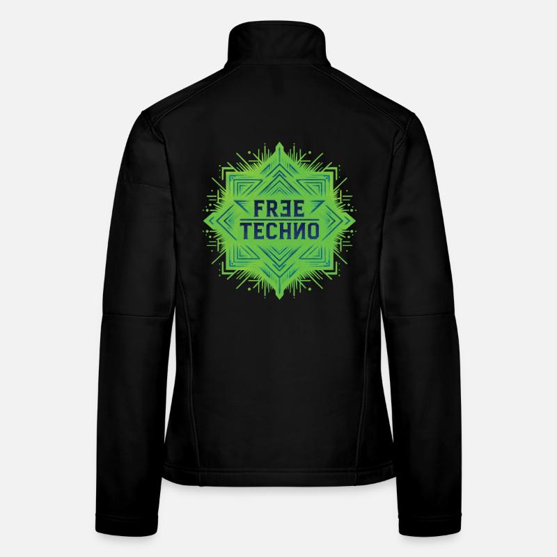 FREE TECHNO #1 – lass uns reden. Frauen Softshelljacke