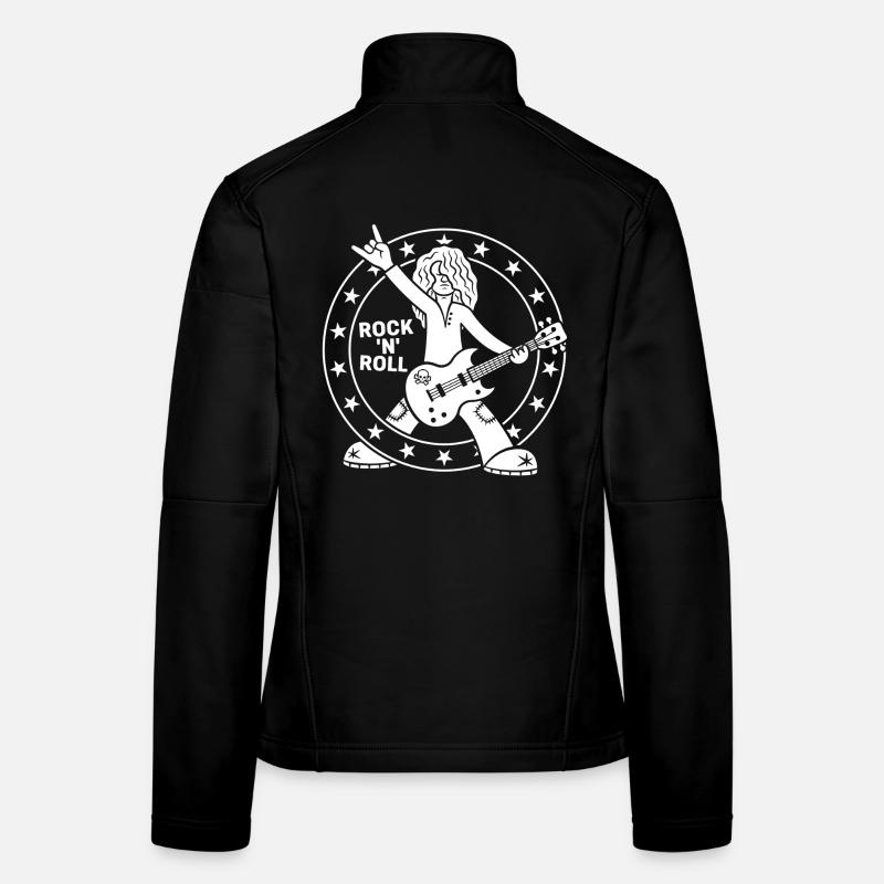 Cartoon Rock 'n' Roll Gitarrist Frauen Softshelljacke