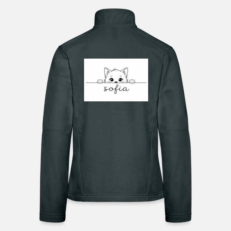 Petit chaton adorable regarde Sofia Veste en tissu softshell Femme