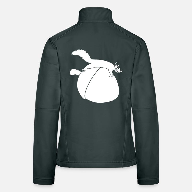 The squirrel against the glans (white) Women's Softshell Jacket