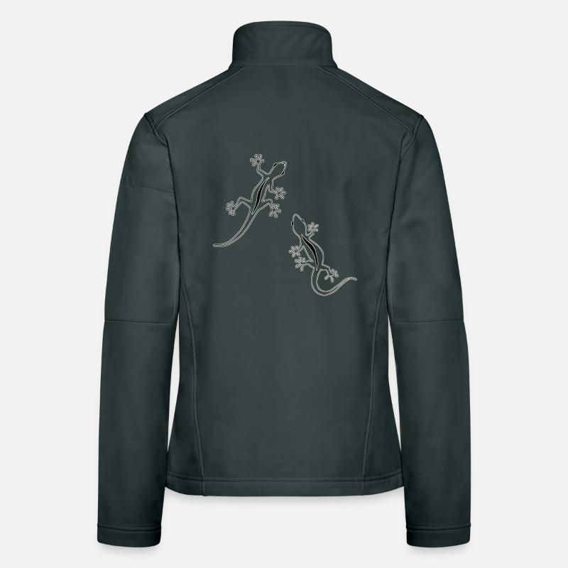 Two Lizards (b&w) Women's Softshell Jacket