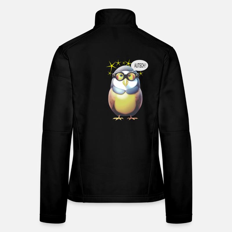 Lustiger Vogel mit Brille Frauen Softshelljacke