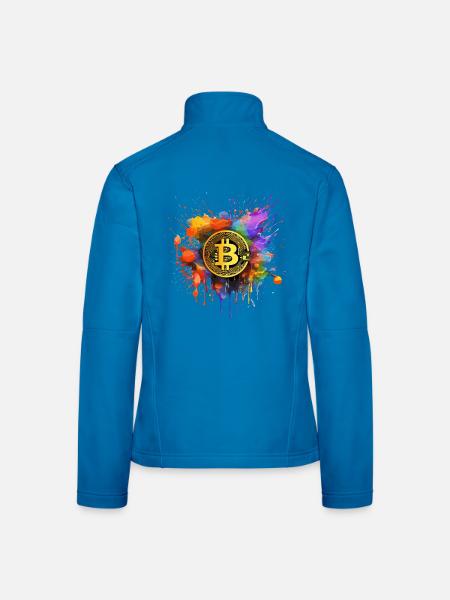 Bitcoin color Splash - Frauen Softshelljacke - Schwarz - Hinten