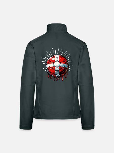EM 2024 Dänemark Fan-Shirt - Frauen Softshelljacke - Schwarz - Hinten