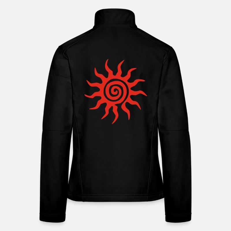 Spirale Rote Sonne - Frauen Softshelljacke - Schwarz