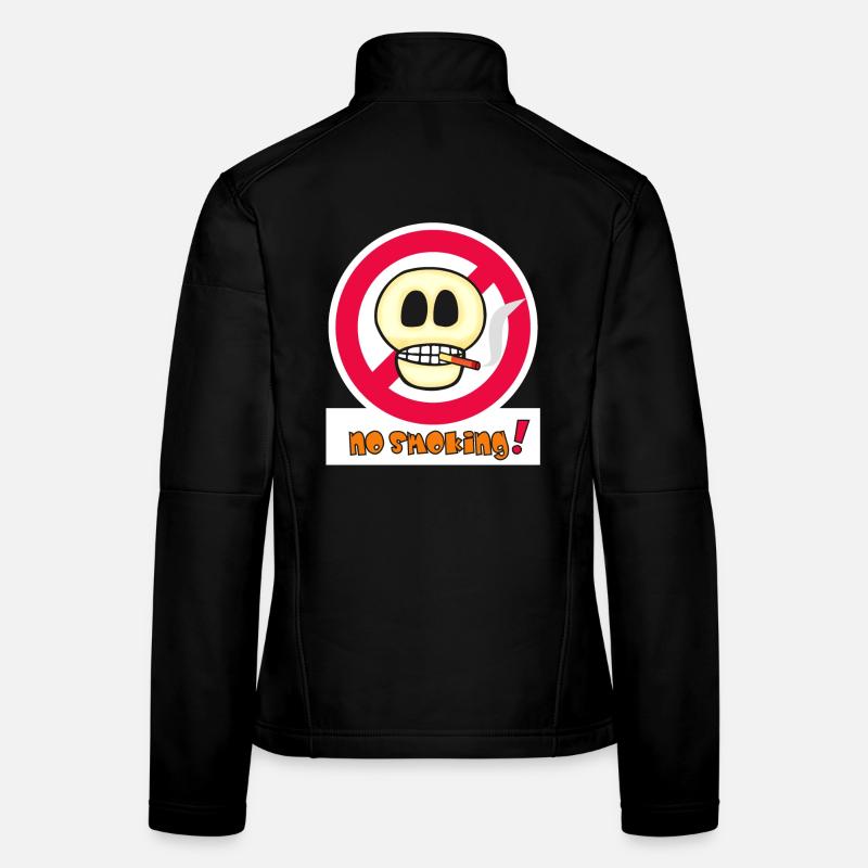 No Smoking Skull Face - Funny Emoticon Women's Softshell Jacket