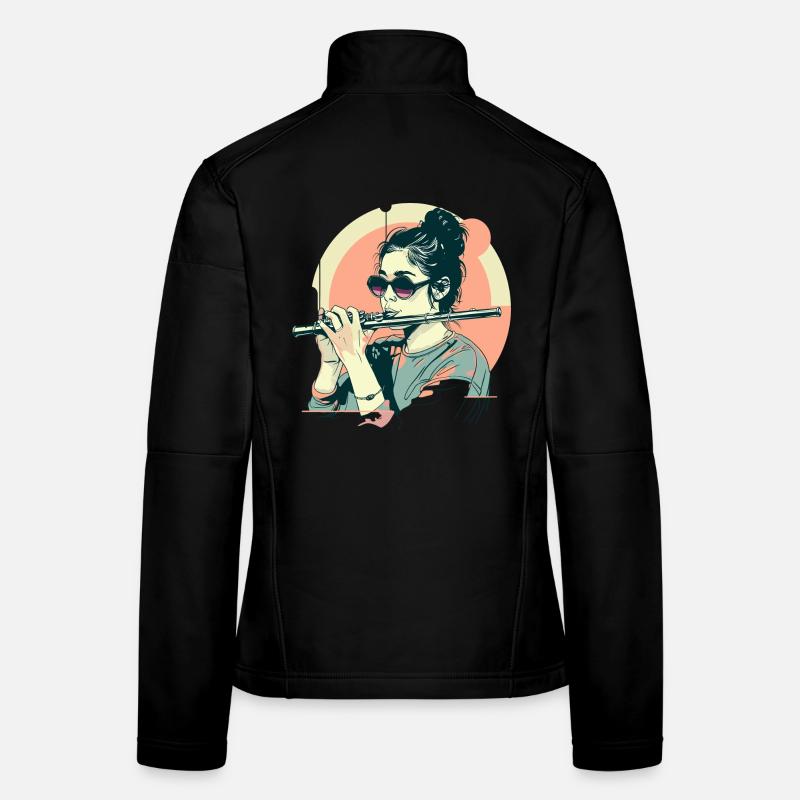 Flûtistes graphiques Veste en tissu softshell Femme