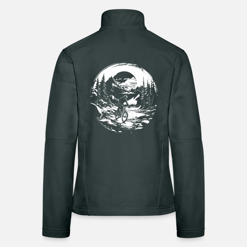 Mountain Biker Graphic Women's Softshell Jacket