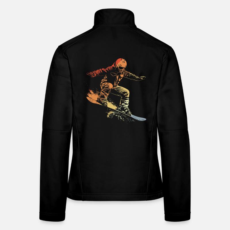 Snowboarder Graphique Rétro Veste en tissu softshell Femme