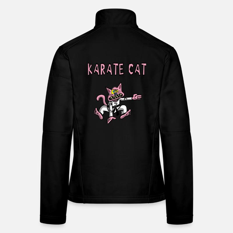 Karaté et chat rose Veste en tissu softshell Femme