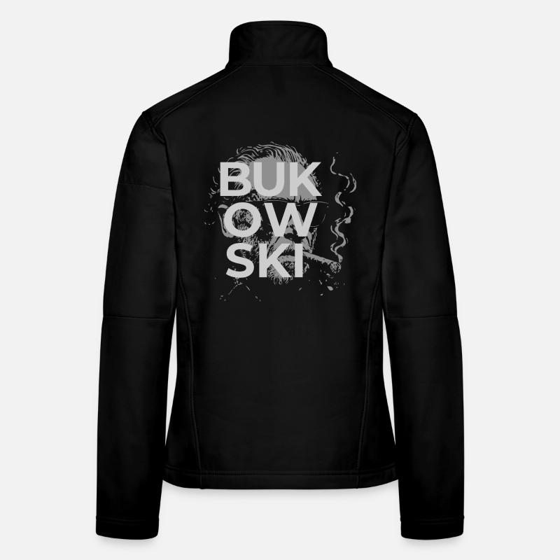 Charles Bukowski smoking a cigar portrait Women's Softshell Jacket
