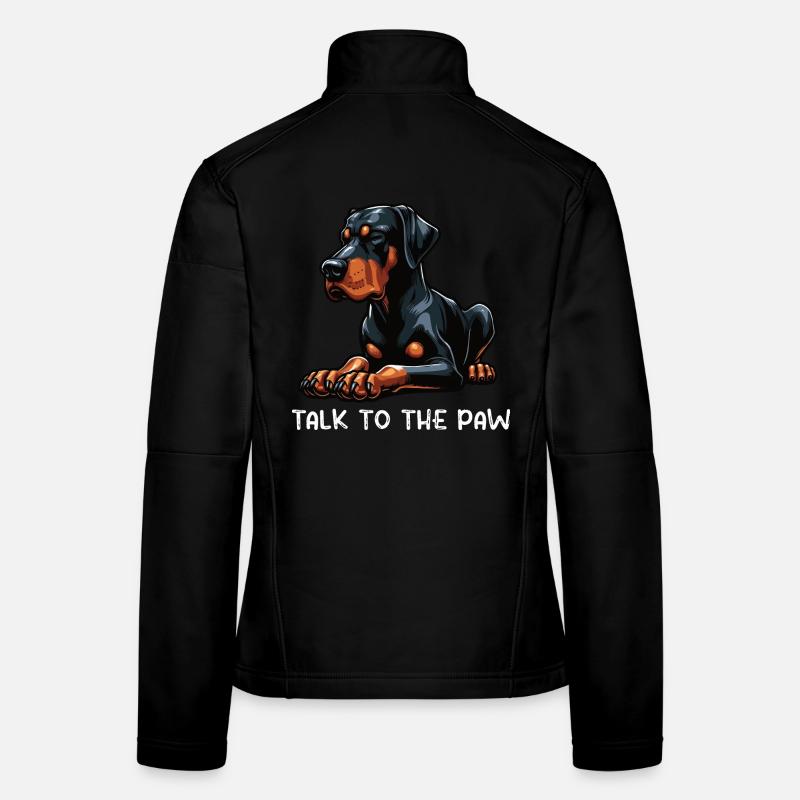 Parlez au propriétaire du Doberman Paw Doberman Veste en tissu softshell Femme