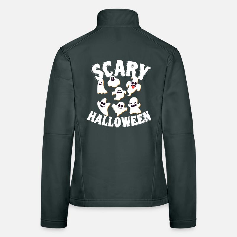 Grinning Dancing Funny Ghosts Halloween Costume Women's Softshell Jacket