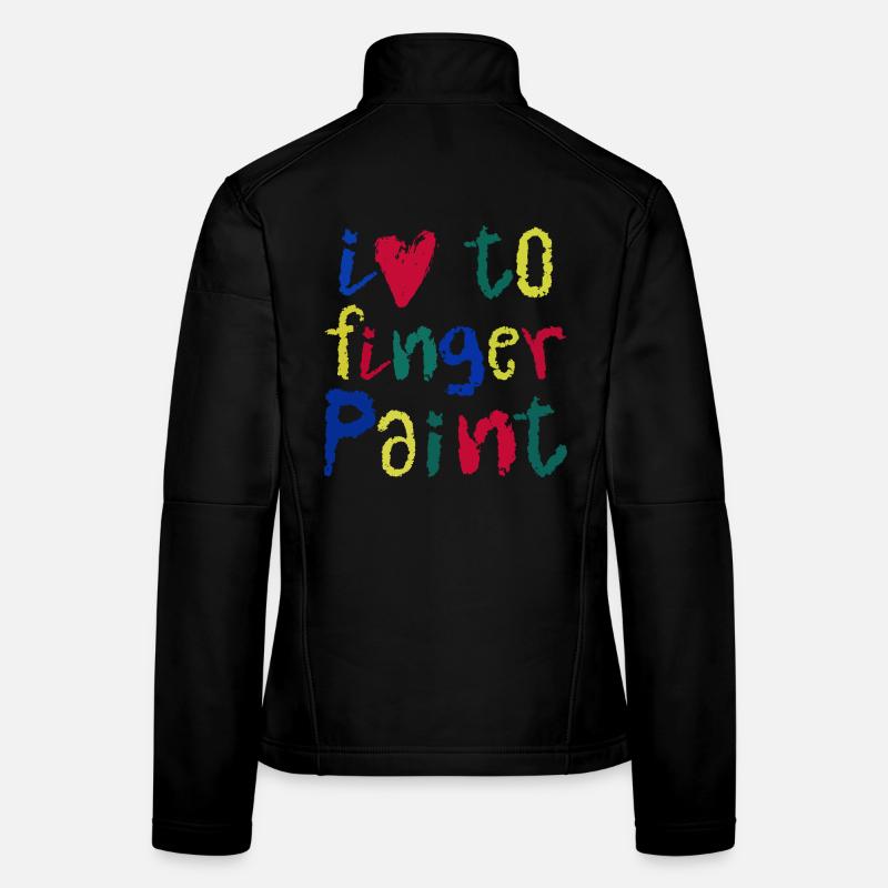 Ich liebe Fingerfarben | Malspaß Design Kinder Frauen Softshelljacke