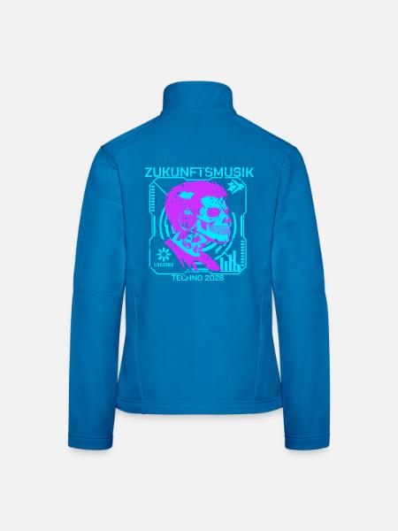 Cool DJ Skull | Techno Musik Kopfhörer Kids Street - Frauen Softshelljacke - Schwarz - Hinten