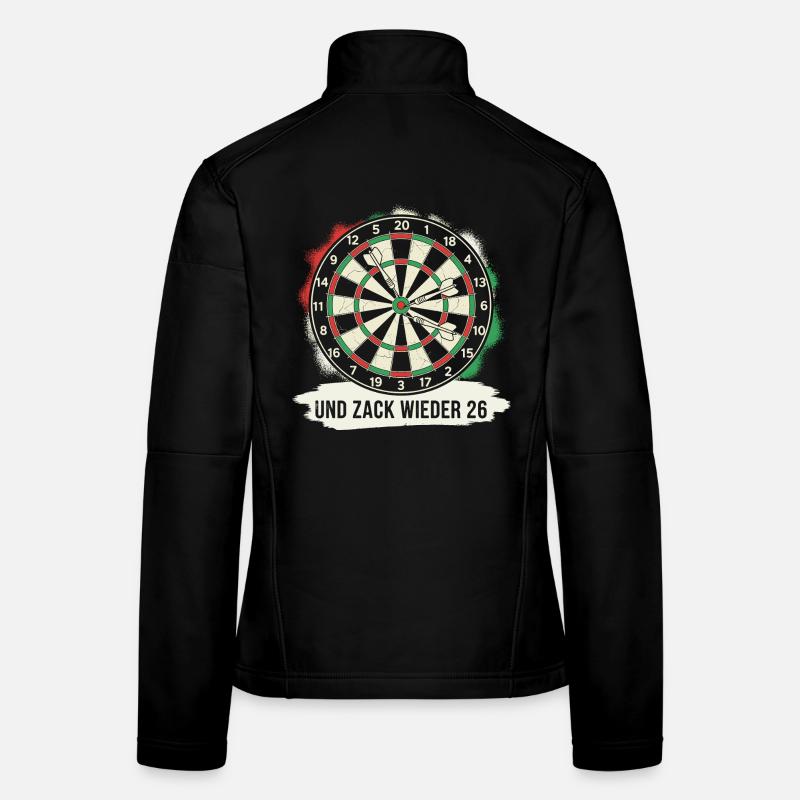 Dart Zack wieder 26 Darts Spruch Lustig Geschenk Frauen Softshelljacke
