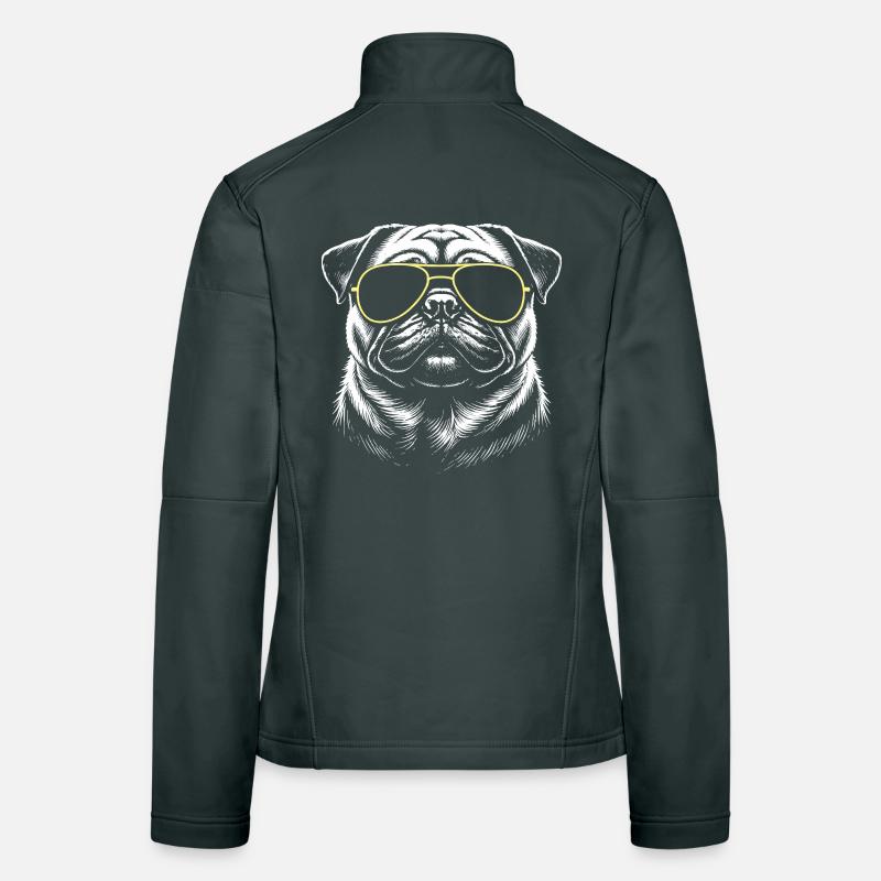 Pug Head Women's Softshell Jacket