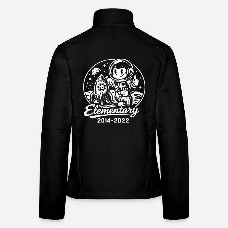 Baby-Astronaut und Rakete Frauen Softshelljacke