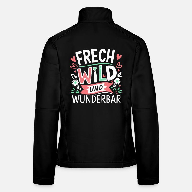 Frech, Wild und Wunderbar - Kunterbuntes Design - Frauen Softshelljacke - Schwarz