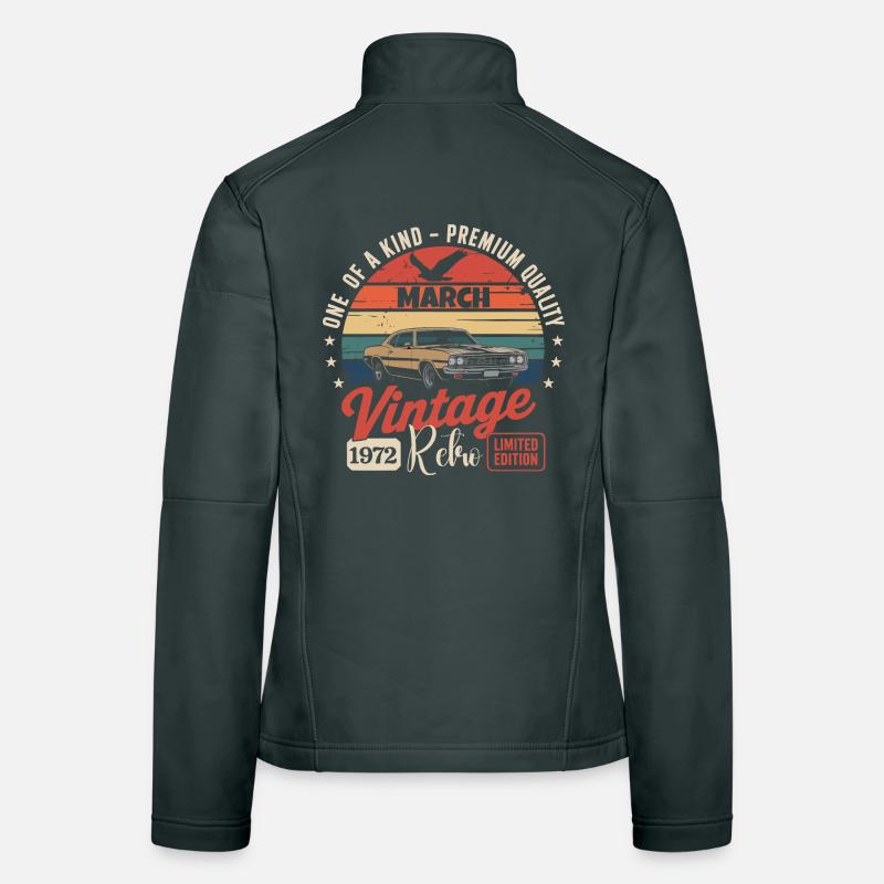 Anniversaire Mars 1972 Année Édition Limitée 1972 Veste en tissu softshell Femme