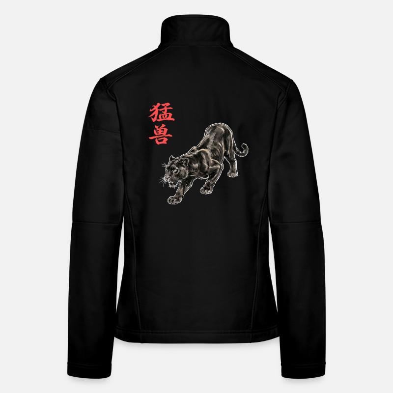 Schwarze Raubkatze Kampfkunst Panther Frauen Softshelljacke
