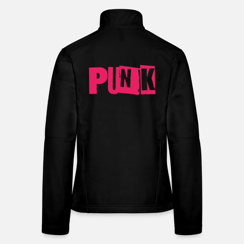 Punk Glitch Typo Neon - Frauen Softshelljacke - Schwarz