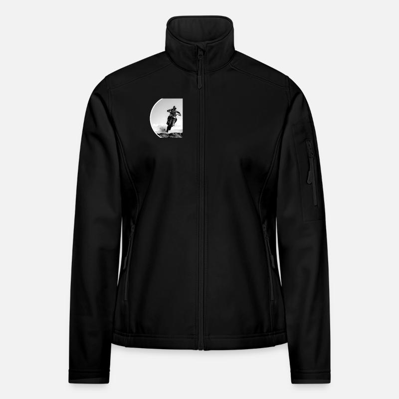 Logo motocross noir et blanc - Blanc Veste en tissu softshell Femme