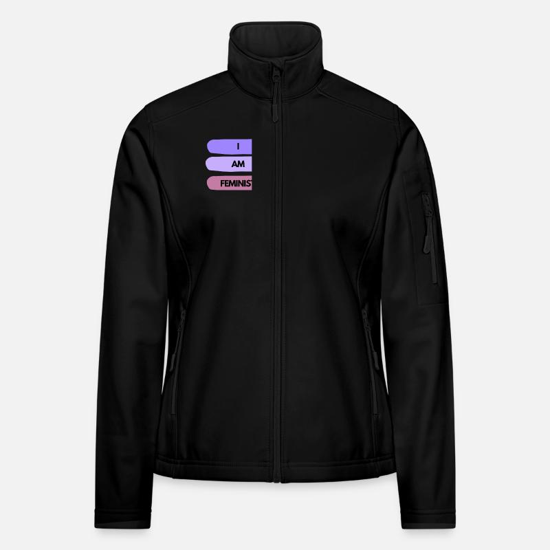 💜✊ I AM FEMINIST – Statement Shirt Frauen Softshelljacke