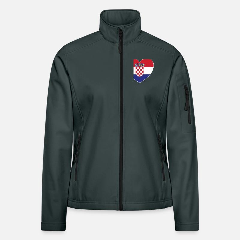 Croatie Drapeau Coeur Veste en tissu softshell Femme