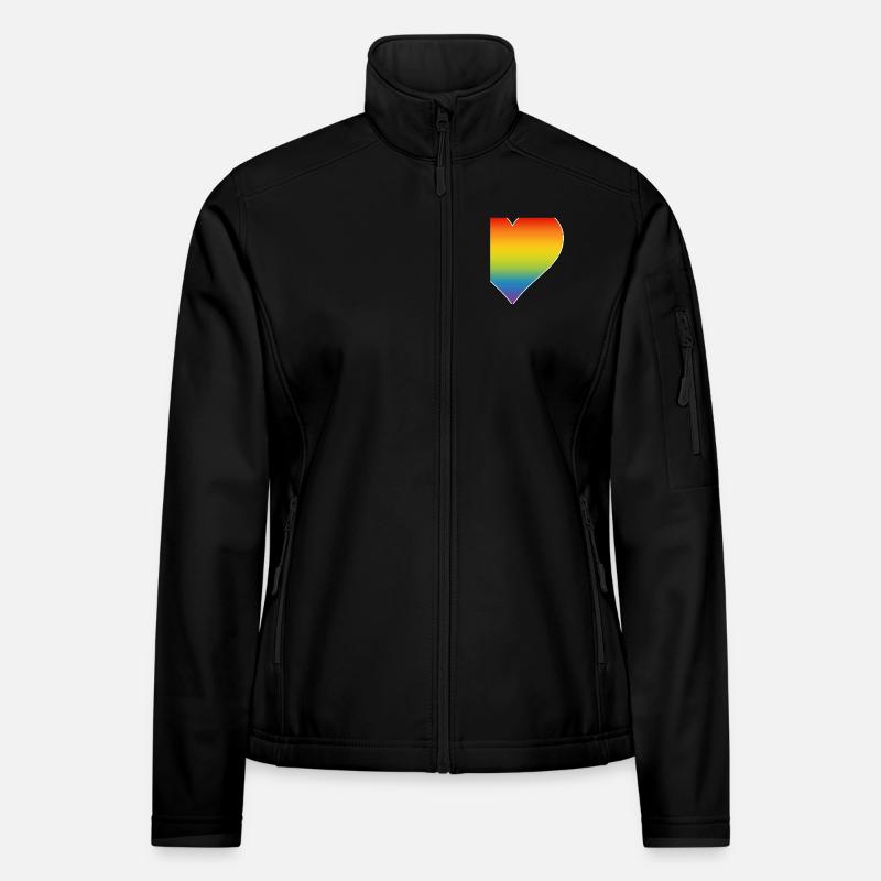 Rainbow Heart Women's Softshell Jacket