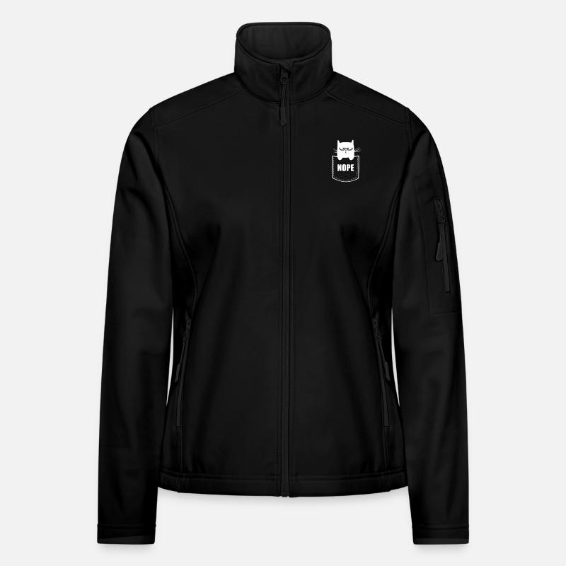 Pocket Cat Grumpy Non - Design de chat drôle Veste en tissu softshell Femme