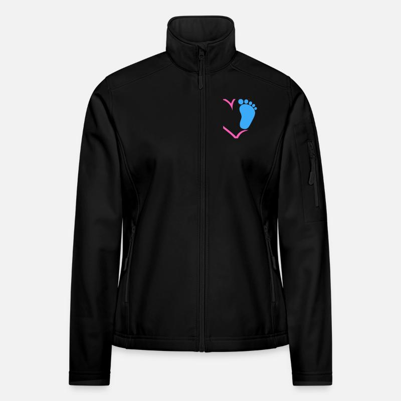 Coeur bébé empreinte naissance grossesse garçon Veste en tissu softshell Femme