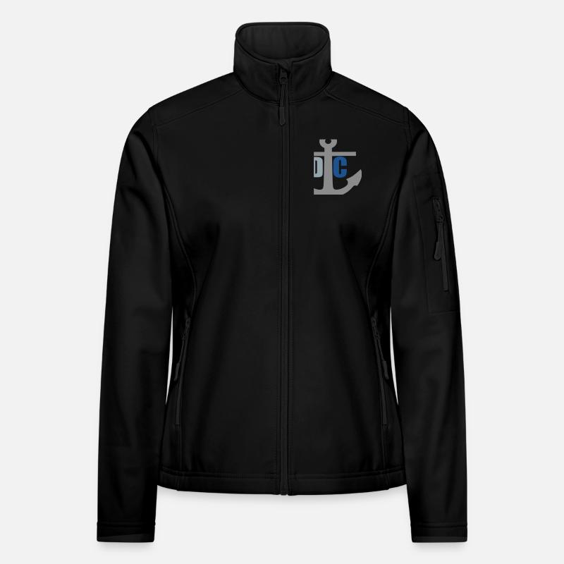 DarssCoast - Original Brand Anker Logo - Frauen Softshelljacke - Schwarz