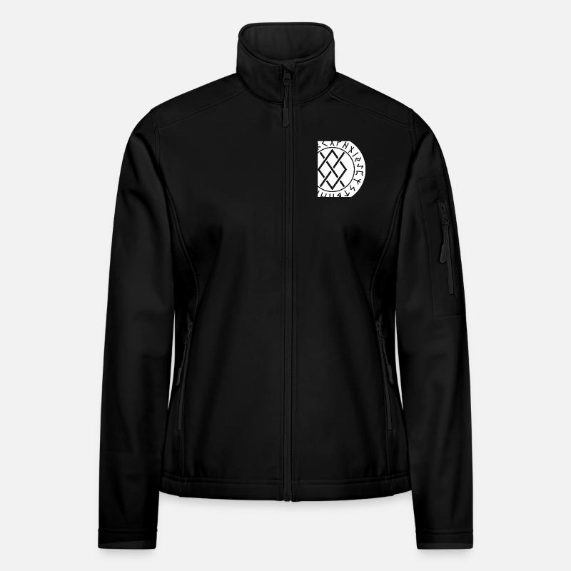 Gungnir white circle runes Women's Softshell Jacket