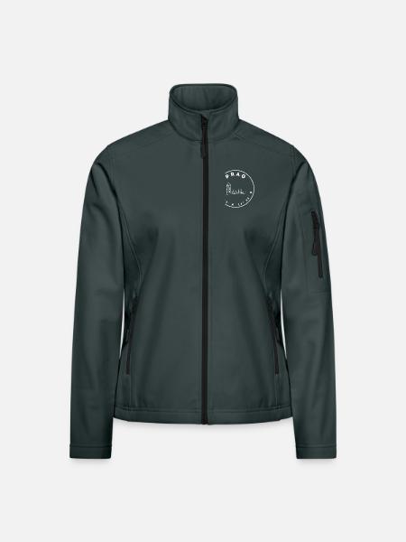 Prag mit Brücke und Koordinaten - Frauen Softshelljacke - Dunkelgrau - Vorne